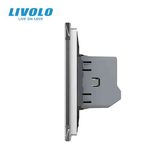 LIVOLO Сенсорний прохідний / перехресний вимикач LIVOLO, 5А 230В, сірий матове скло Коломыя