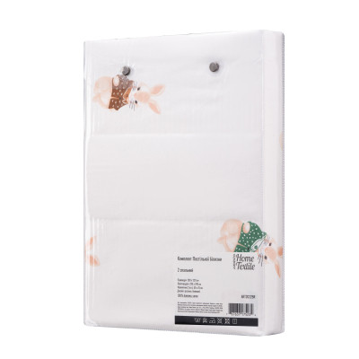 Постельное белье Ardesto Gloria сатин кролики, бежевый полуторный евро 160х220 (ART1622BR) Винница - изображение 4