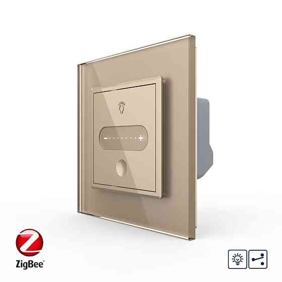 LIVOLO Розумний сенсорний прохідний/перехресний димер Livolo золото ZigBee (VL-C7FC1SDZ-2AP) Коломия