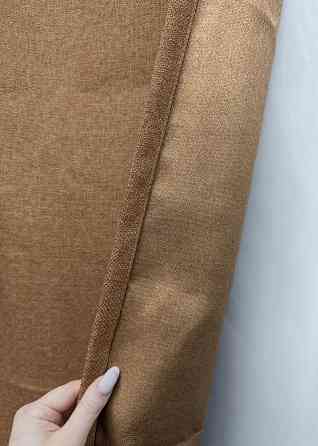 Комплект штор VR-Textil льон преміум ELEMENTA 100х270 2шт і Тюль 400х270 1865ш-115т світло-коричневий з білим 71-071/2 Київ