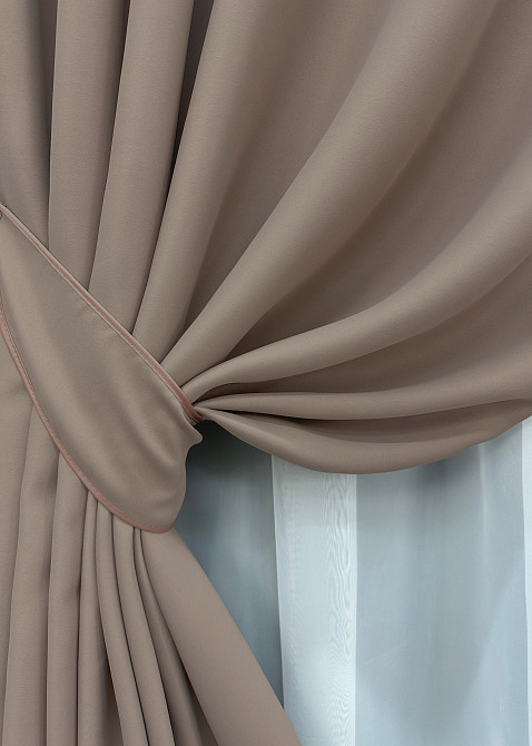 Комплект готовых штор VR-Textil Блекаут Bagema Rvs № 1242ш Какао 150х270 см 2 шт (33-0063) Киев - изображение 5