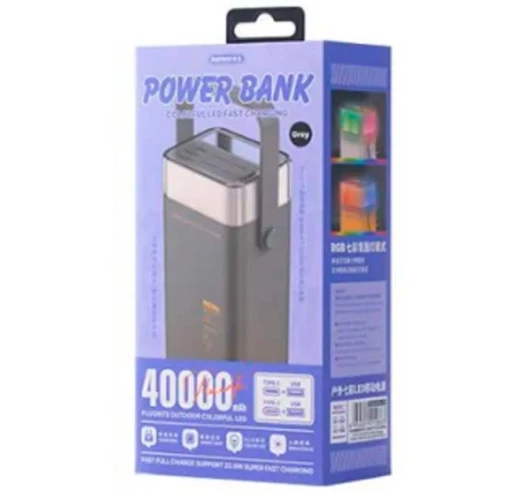 Универсальная зарядная батарея Power Bank Remax RPP-596 40000 mAh PD20W+QC22.5W с фонарем Винница