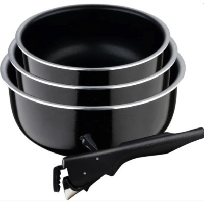 Набор посуды Bergner Click&Cook ковші 16/18/20 см 4 предмета (BG-31608-BK) Винница - изображение 1