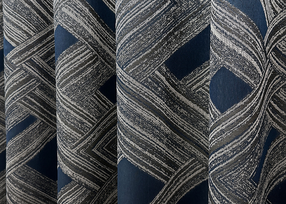 Комплект готовых штор VR-Textil Жаккард Mystery № 1624ш Серый с синим 150х290 см 2 шт (33-0533) Киев - изображение 7