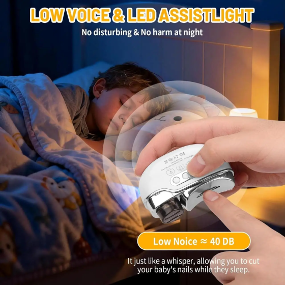 Электрические кусачки BCDZ 4-в-1 для ногтей, LED-подсветка, 3 скорости, USB, полировка, белые Киев