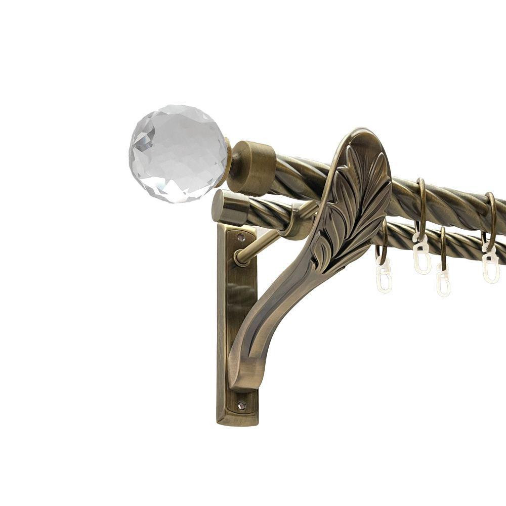 Карниз Orvit Люміера металевий дворядний ретро скручена труба кільце металеве Антик 25\19 мм 240 см (00-00016440) Львів - фото 1