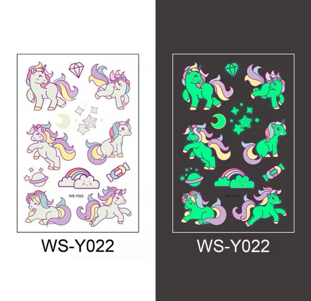 Дитячі тимчасові тату перекладні, флуоресцентні тату для дітей, водостійкі тату, що світяться, 5 лис Київ - фото 4
