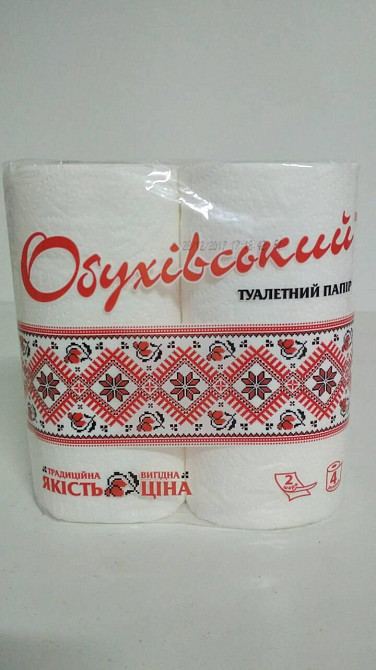 Туалетная бумага 2-слойная ОБУХОВСКАЯ 4 рулончика в пачке (1 пачка) Харьков - изображение 1