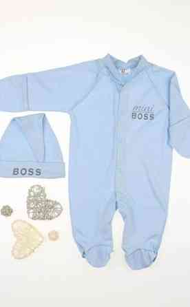 Комплект одежды для новорожденного мальчика 7 предметов + европеленка Mini Boss размер 56 см Lari Голубой Кривой Рог