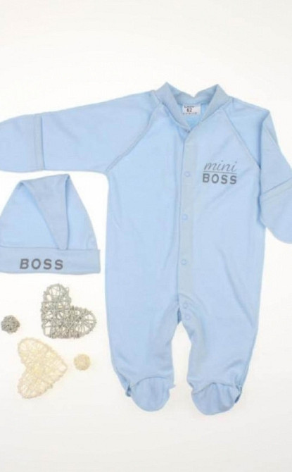 Комплект одежды для новорожденного мальчика 7 предметов + европеленка Mini Boss размер 56 см Lari Голубой Кривой Рог - изображение 5