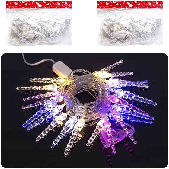 Гірлянда електрична LED "Бурульки" D-23, 4 метри 20 лампочок, мультиколір Вінниця