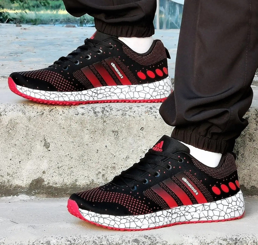 Кроссовки Adidas Climacool Чёрные Мужские Адидас Красные (размеры: 41,42,43,44,45) Днепр - изображение 1