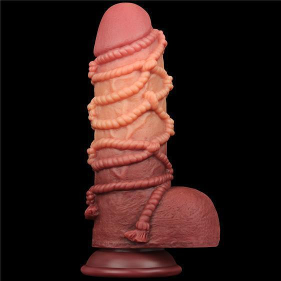 Фалоімітатор - Dual-Layered Silicone Cock With Rope 9.5" Flesh Sex Aura Київ - фото 2