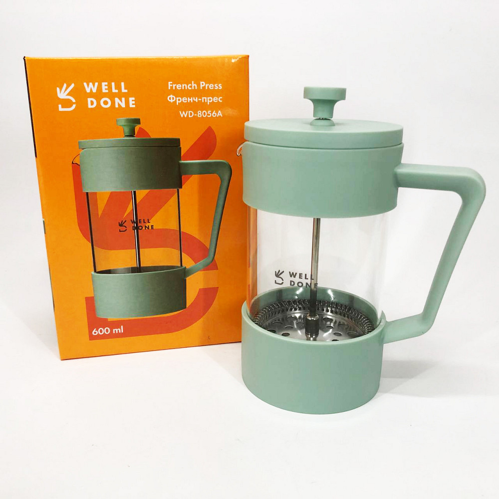 Френч-прес місткий Well, Френч-прес для дому та офісу з силіконовим кільцем OP-39 Львів - фото 1