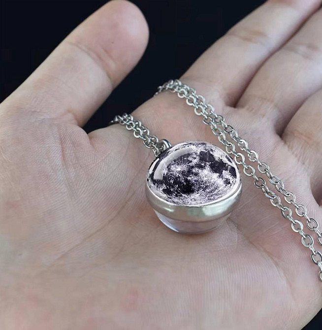 Підвіска кулон Місяць, що світиться в темряві, кулон на ланцюжку Київ - фото 2