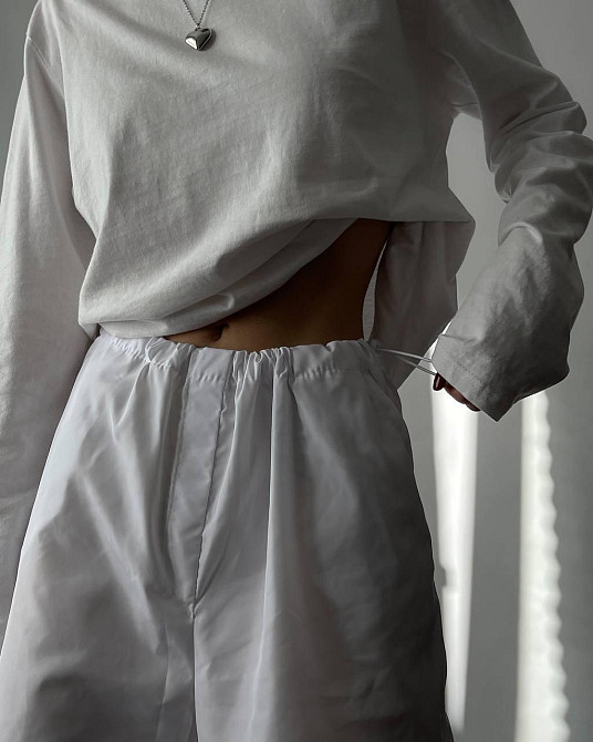 Жіночі повсякденні штани карго-парашути плащівка Білий Одеса - фото 3