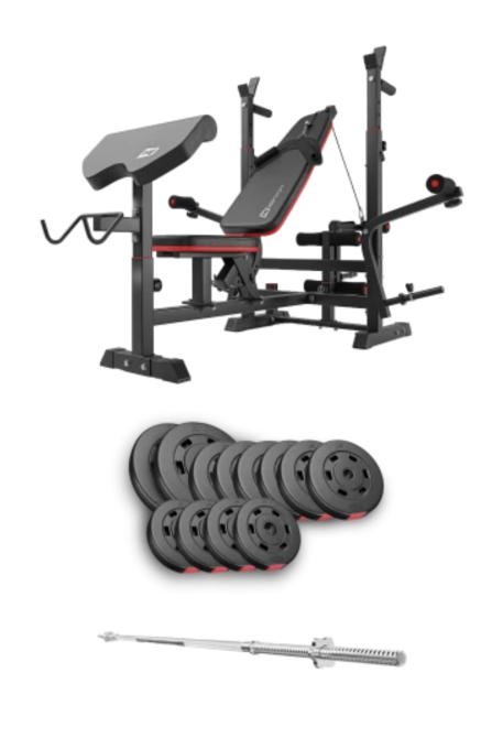 Набір Hop-Sport Premium 69кг з лавою HS-1075 Pro та штангою Киев - изображение 1