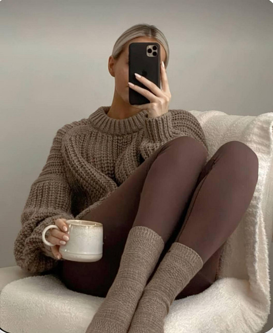 Жіночі повсякденні лосини з біфлексу Шоколад, 46 Одеса - фото 2