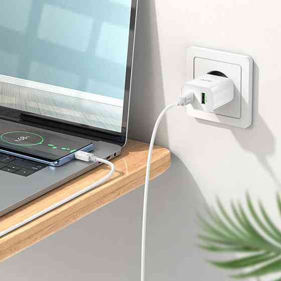 Сетевое зарядное устройство HOCO C80A Plus Rapido PD20W+QC3.0 charger set, цвет белый 6931474779908 Одесса