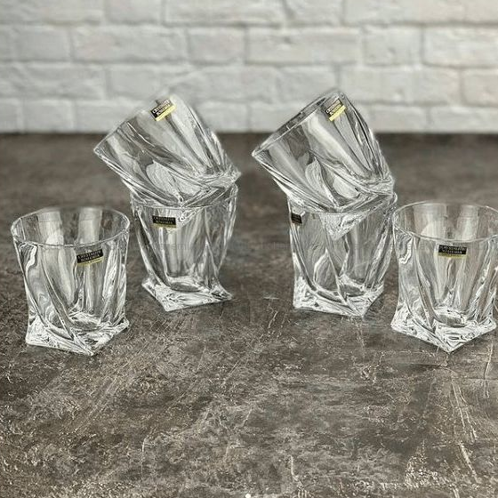 Набір склянок Quadro 340мл 6шт для віскі 