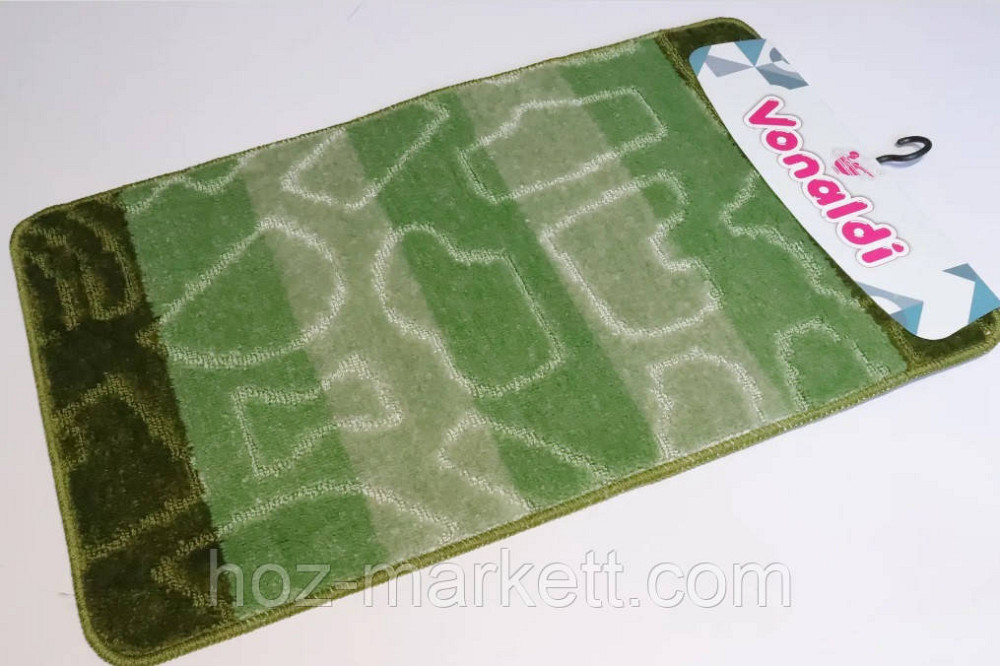 Коврики в ванную и туалет зеленые производства Турция 80 х 50 см и 50 х 40 см Харьков - изображение 1