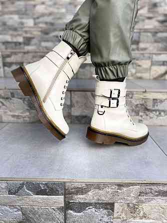 Без бренда Черевики жіночі M.KRAFT бежеві натуральна шкіра зима висота 15 см (4278) 37р.38р.39р Коломыя