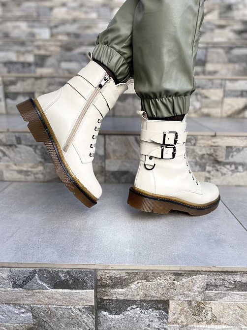 Без бренда Черевики жіночі M.KRAFT бежеві натуральна шкіра зима висота 15 см (4278) 37р.38р.39р Коломыя - изображение 5