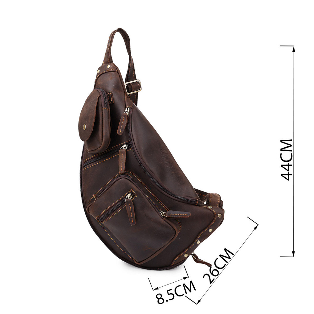 Шкіряна чоловіча вінтажна сумка через плече Vintage 20373 Коричневий Київ - фото 9