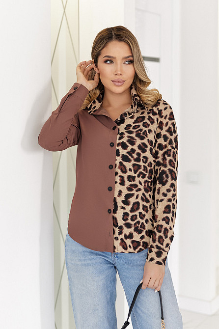 Елегантна блуза з леопардовим принтом "Sanna" | Батал Київ - фото 8