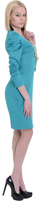 Оригинальное повседневное платье голубого цвета с длинным рукавом (44) Киев - изображение 2