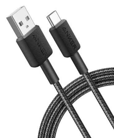 Кабель Anker 322 USB-A to USB-C - 0.9m Nylon Black (6926987) Киев