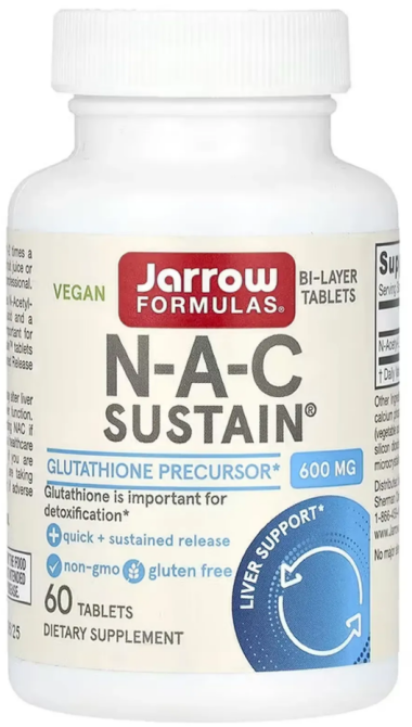 N-ацетил-L-цистеїн 600 мг Jarrow Formulas N-A-C Sustain 60 таб Київ - фото 1
