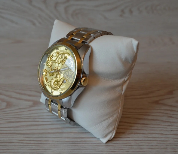 Мужские наручные часы Skmei 9193 Дракон (Серебристый браслет) Винница - изображение 6