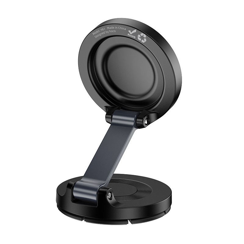 Автотримач для телефона HOCO H61 Show folding ring magnetic car holder (dashboard) Black Metal Gray Одеса - фото 6