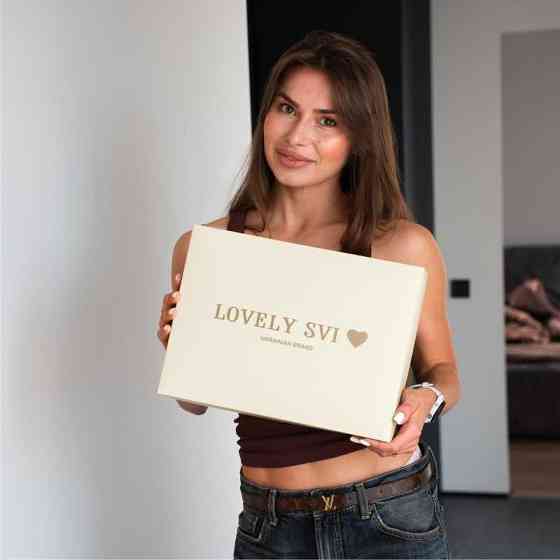 Набор 2 жаккардовых полотенца в коробке Lovely Svi 70 х 140 см и 50 х 90 см Бежево - серый (160226) Киев