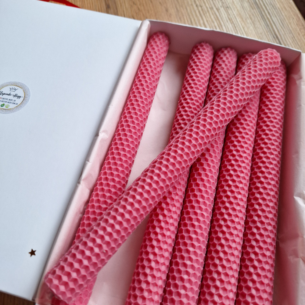 Свечи из вощины в подарочном наборе, 6 шт по 26 см. Столовые, восковые свечи Одесса - изображение 7