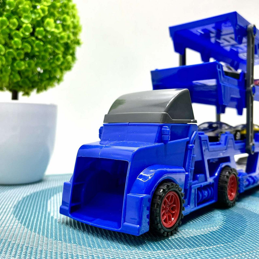 Трейлер-автовоз розкладний з набором машинок 6шт Синій (K180A10) Чернігів - фото 10