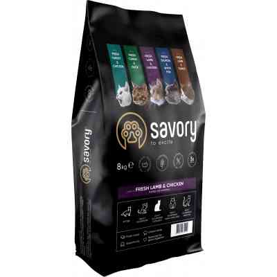 Сухой корм для кошек Savory Adult Cat Steril Fresh Lamb and Chicken 8 кг (4820232630129) Винница