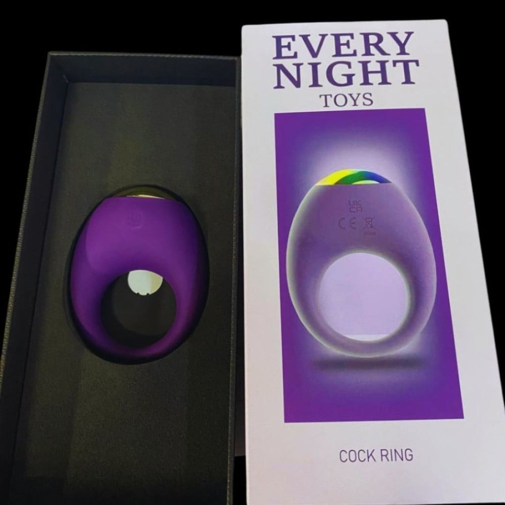 Вібраційне ерекційне кільце Every Night Toys зі світлодіодом та 7 режимами вібрації, фіолетовий Sex Aura Київ - фото 5
