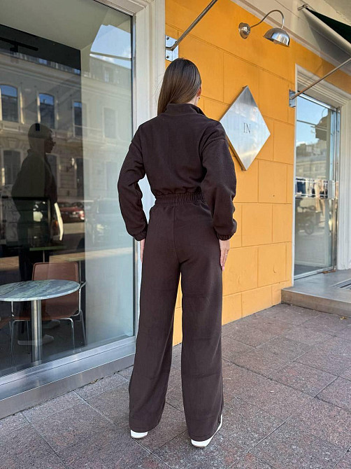 Жіночий теплий комбінезон із турецького флісу Шоколад, 46/48 Одеса - фото 3