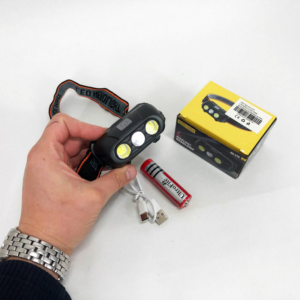 Легкий фонарик на голову, Фонарь с фиксацией на голове, Головной фонарик бытовой налобный QI-60 Львов - изображение 3