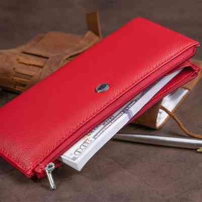 Гаманець ST Leather Зі шкіри жіночий Червоний (19330) Вінниця