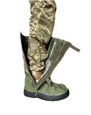 Бахилы военные защитные Гамаши зимние водонепроницаемые мужские 42-45 олива прочные надежные Киев - изображение 8