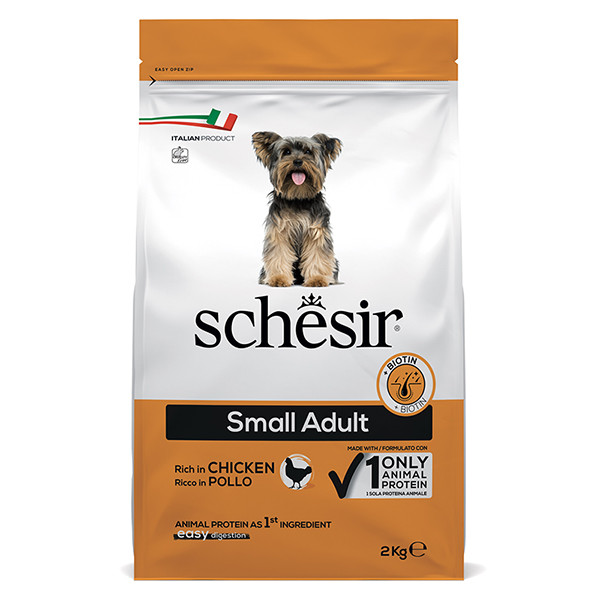Schesir Dog Small Adult Chicken ШЕЗІР ДОРОСЛИЙ МАЛИХ КУРКА сухий монопротеїновий корм для собак малих порід Київ - фото 1