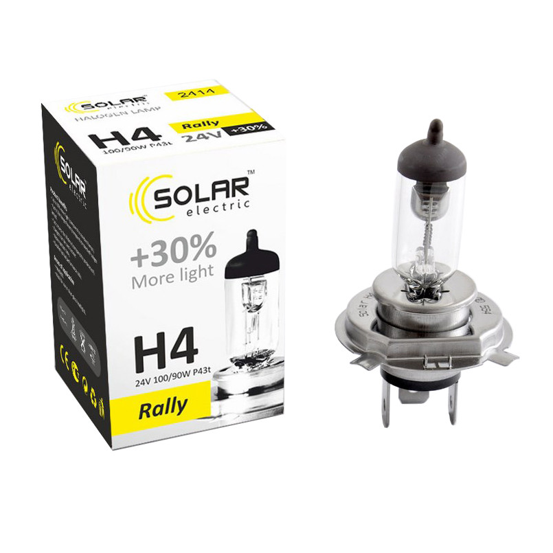 Галогеновая лампа Solar H4 24V 100/90W P43t-38 Starlight +30% Львов - изображение 1