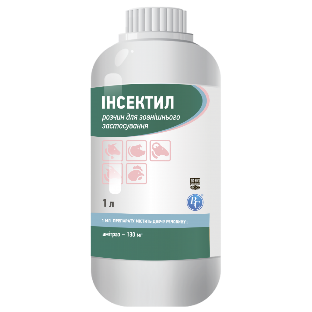 Инсекто-акарицидный раствор Инсектил 1 л Ветсинтез (лечение и профилактика животных от эктопаразитов) Винница - изображение 1