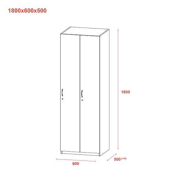 Раздевалка Doros 2-х секционная Графит 2 ДСП 60х52х180 (DRS-011613) Днепр