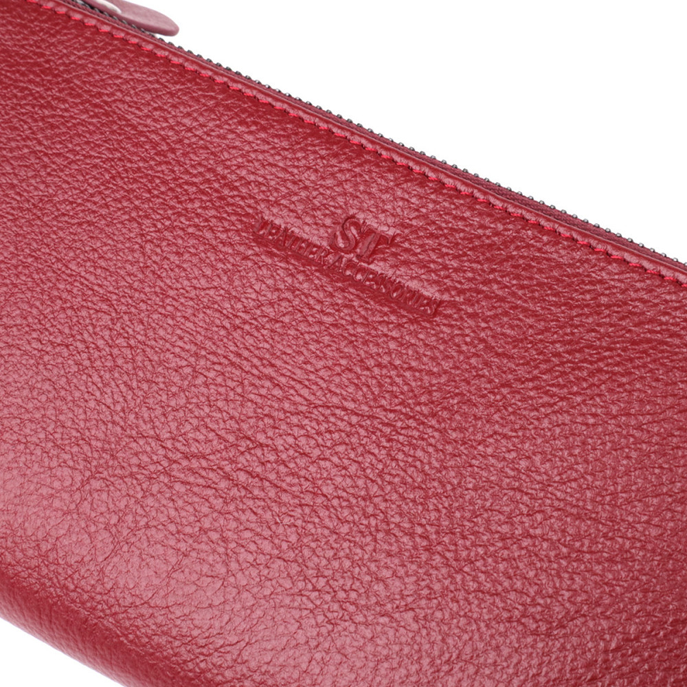 Шкіряний гаманець на три відділення Бордовий (ST Leather) Київ - фото 9