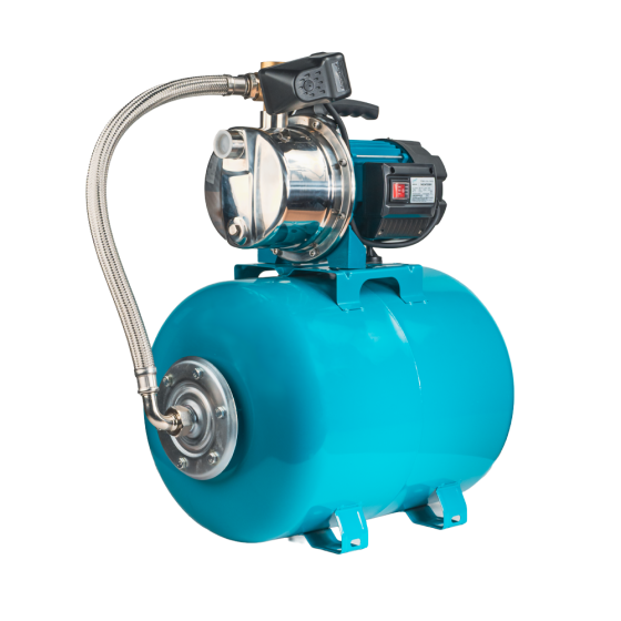 Станция 1.0кВт Hmax 44м Qmax 73л/мин нерж (самовосплавающий насос нерж) 50л Украина LEO (775313/50) Ровно