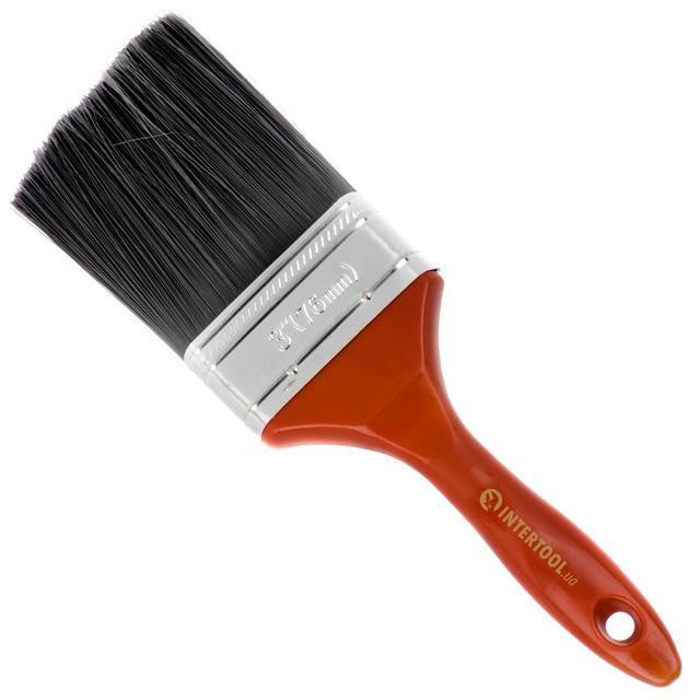 Пензель флейцева "Лакра", 76*18*76 мм, пластикова ручка INTERTOOL KT-1476 Київ - фото 1